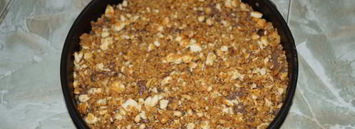 банановый крамбль с ванильным соусом. Шаг 5