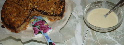 банановый крамбль с ванильным соусом. Шаг 9