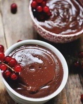 Бархатный пудинг из темного шоколада