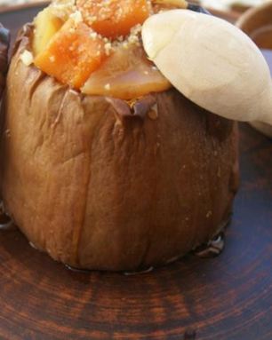 Десерт из запеченной тыквы и сухофруктов