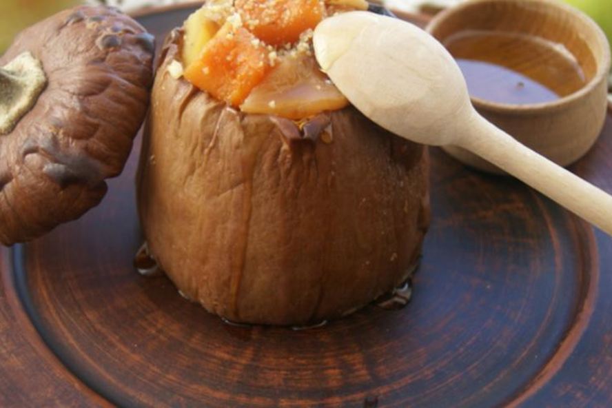 Рецепт десерта из запеченной тыквы и сухофруктов