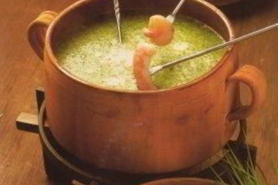 Рецепт фондю с укропом и морепродуктами