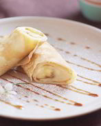 Блинчики с банановой начинкой и заварным кремом