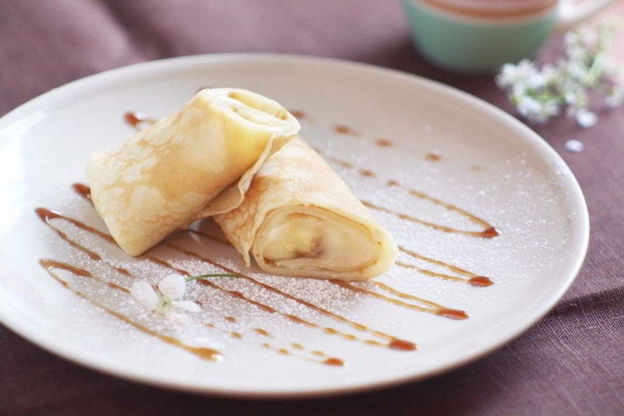 Рецепт блинчиков с банановой начинкой и заварным кремом