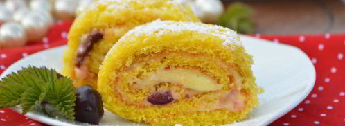 рулет с лимонным кремом и ягодами. Шаг 5