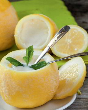 Лимонный сорбет с мятой