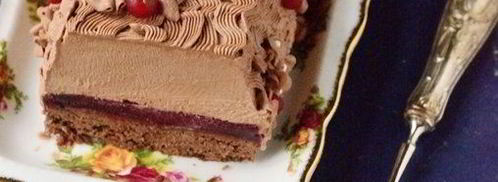 рождественское полено с шоколадным муссом и ягодами. Шаг 10