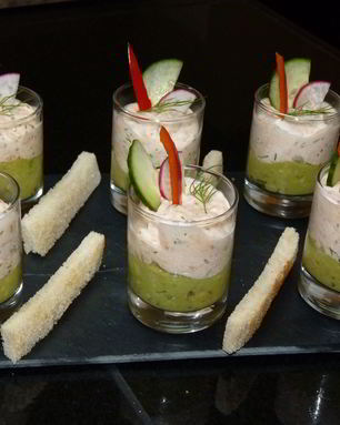 Рыбный мусс с кремом из авокадо