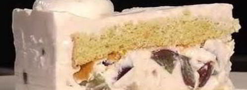 торт-мусс из апельсинового бисквита, винного крем-мусса и розового винограда. Шаг 26