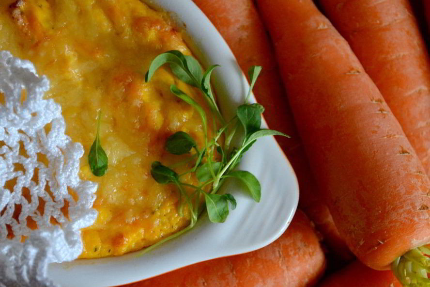 Рецепт морковна-творожного суфле с молодой рукколой