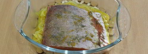 рыбка красная под суфле из сливочного сыра. Шаг 5