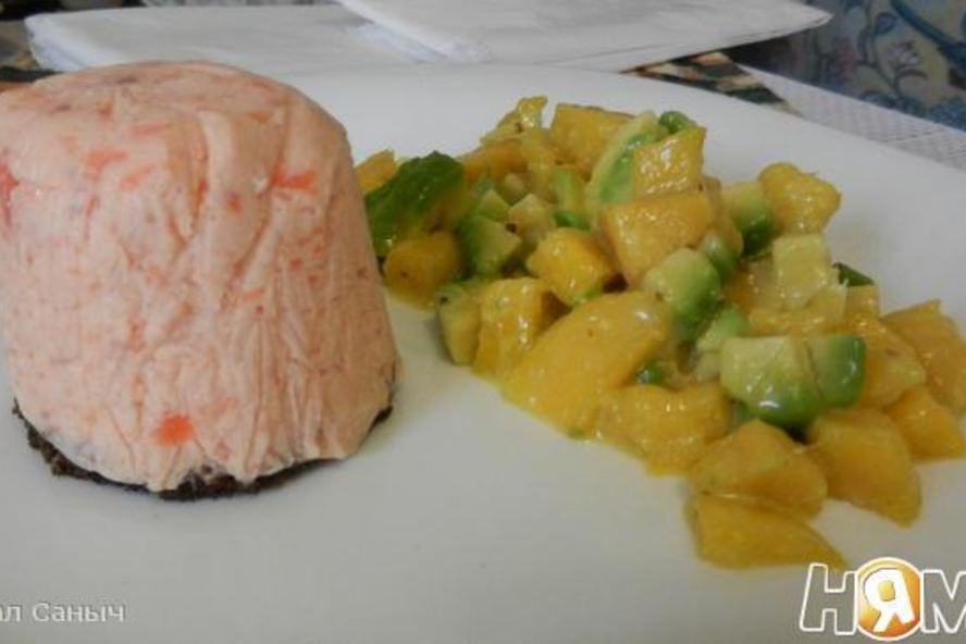 Рецепт суфле из семги с цитрусовым салатом