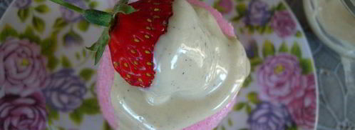 творожное суфле с белым шоколадом и клубникой. Шаг 14