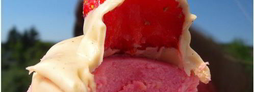 творожное суфле с белым шоколадом и клубникой. Шаг 17