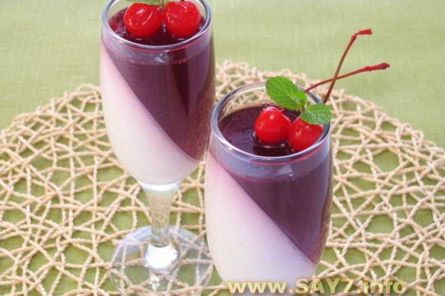 Рецепт вишнева-сливочного желе