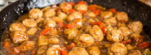 фрикадельки с ананасами в кисло-сладком соусе. Шаг 14