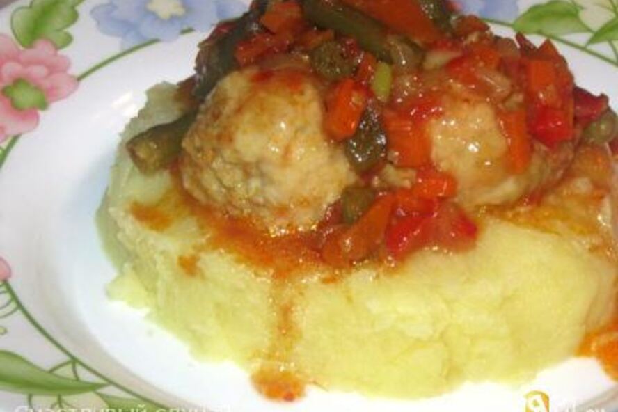 Рецепт фрикаделек с овощами в кисло-сладком соусе