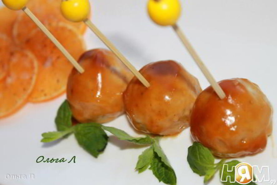 Рецепт куриных фрикаделек в острой апельсиновой глазури