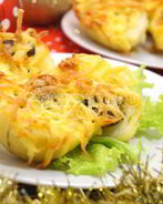 Картофель с грибами в духовке