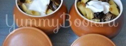 картофель с грибами в горшочке. Шаг 6