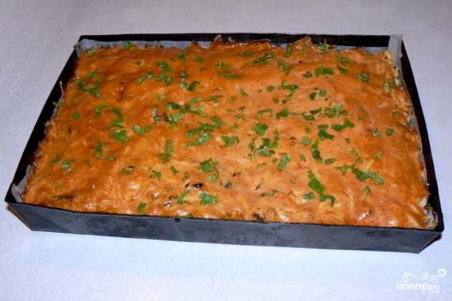 Рецепт картофеля с мясом и грибами