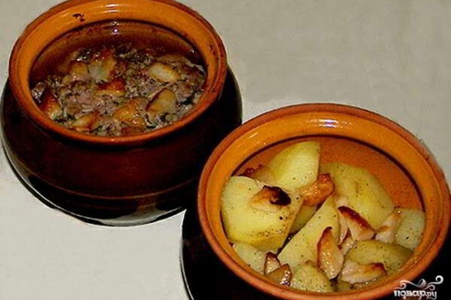 Рецепт картофеля с салом в горшочке