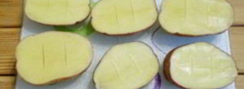 картошка с салом и чесноком в духовке. Шаг 4