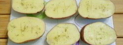 картошка с салом и чесноком в духовке. Шаг 5