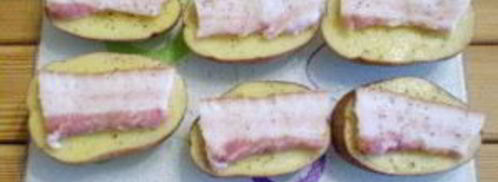 картошка с салом и чесноком в духовке. Шаг 6