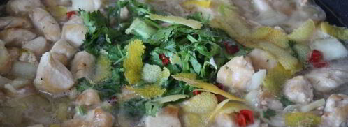 лимонный рис с курицей, кинзой и фасолью. Шаг 3