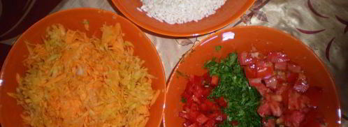 рис с мидиями и рапанами. Шаг 2