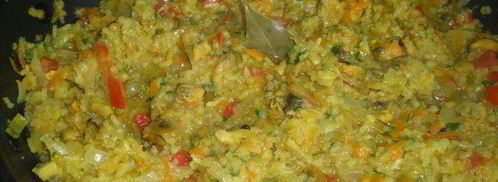 рис с мидиями и рапанами. Шаг 5