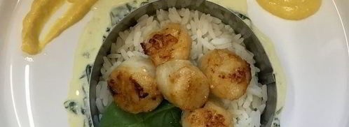 рис с морскими гребешками и сливочно-апельсиновым соусом. Шаг 15