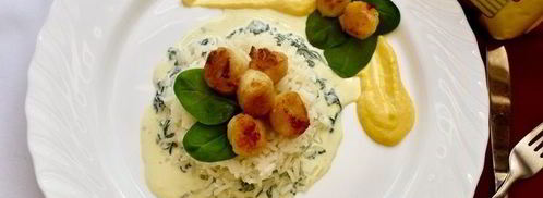 рис с морскими гребешками и сливочно-апельсиновым соусом. Шаг 16