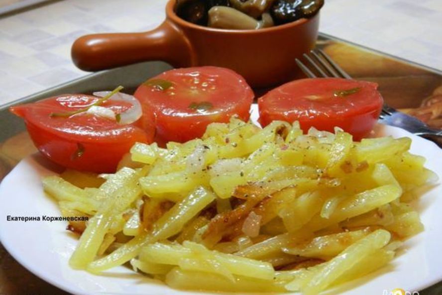 Рецепт жареной картошки с салом