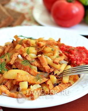 Жареная картошка со шкварками