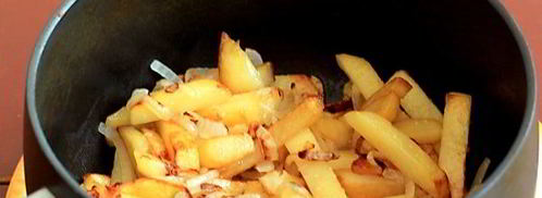 жареная картошка со шкварками. Шаг 10