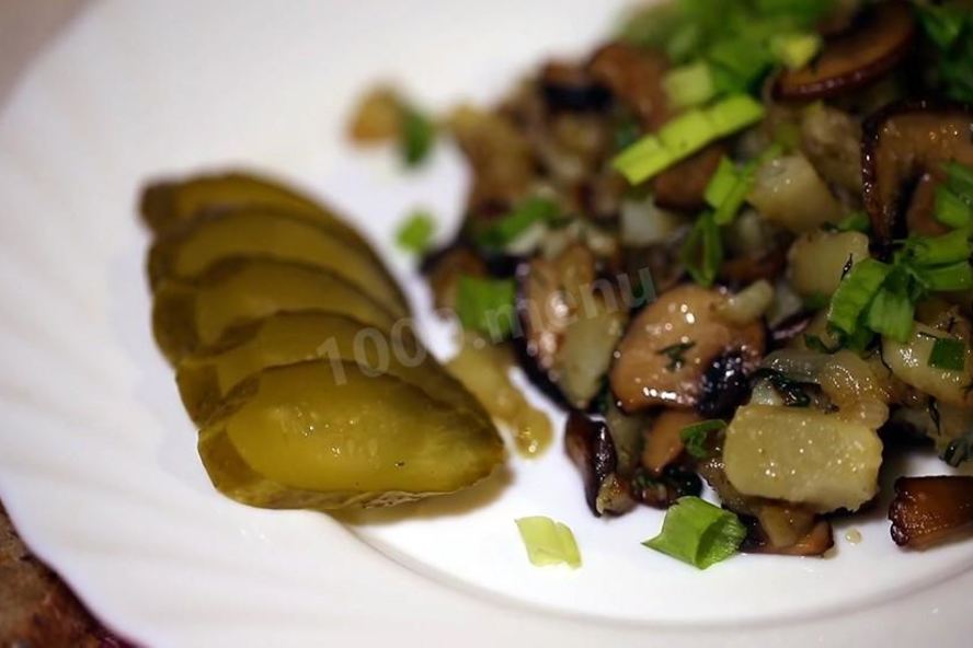 Рецепт жареного картофеля с королевскими шампиньонами