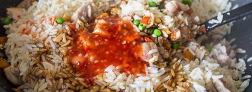 жареный рис с курицей и сладким перцем. Шаг 8