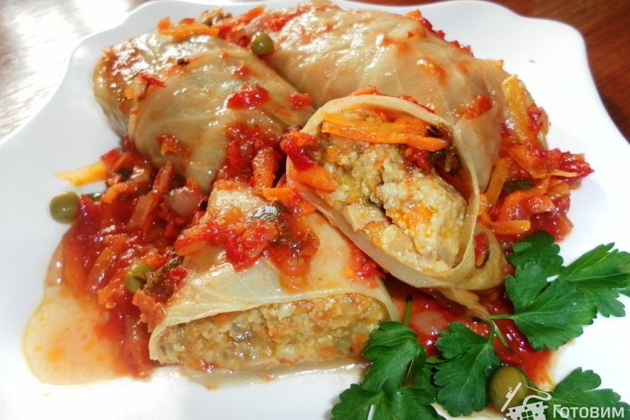 Рецепт голубцов с пшенным фаршем