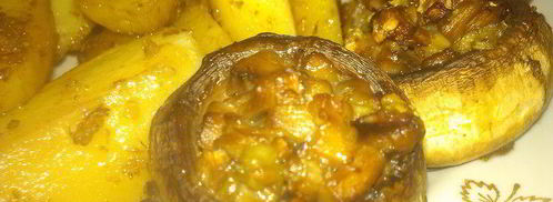 фаршированные грибы с картофелем. Шаг 4