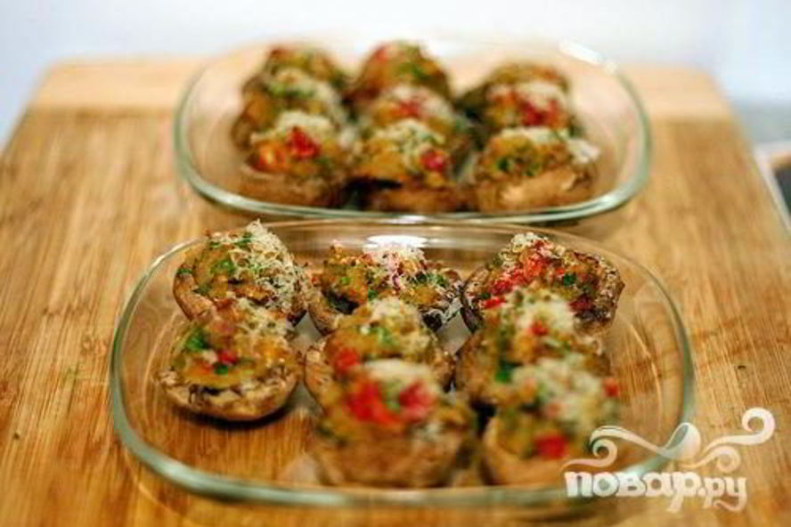 Рецепт грибы, фаршированные вялеными помидорами