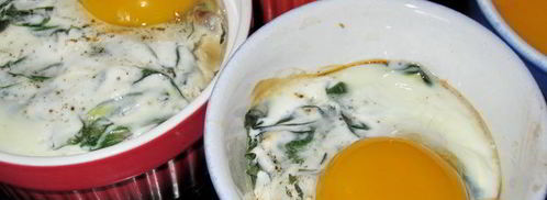 грибы, запеченные со шпинатом и яйцом. Шаг 12