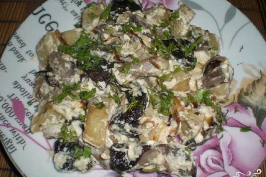Рецепт подберезовиков, жареных со сметаной