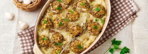 шампиньоны, фаршированные хрустящими бородинскими отрубями. Шаг 4