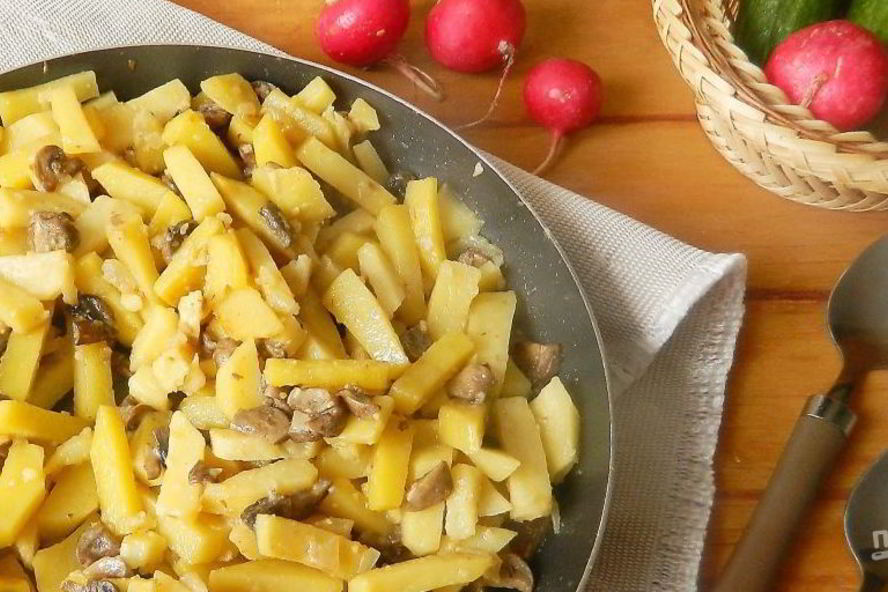 Рецепт шампиньонов с картошкой жареные