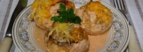 запеченные грибы с фаршем в духовке. Шаг 11