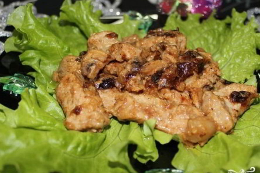 Рецепт жареных грибов со свининой