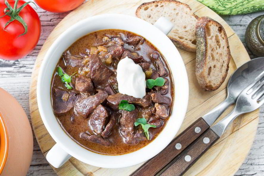 Рецепт гуляша из говяжьего сердца