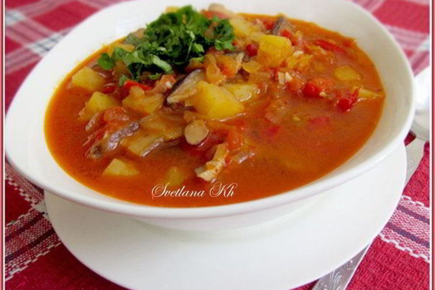 Рецепт постного супа-гуляша с грибами по-венгерски